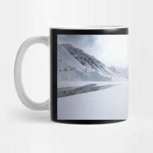 snowy panorama in France Long Mug